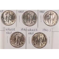 5-1940-S WALKING LIBERTY HALF DOLLAR MS63+