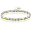 Image 1 : 11.60CT PERIDOT 0.925  SILVER W/ PLATINUM BRACELET
