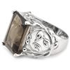 Image 3 : 12CT SMOKEY TOPAZ 0.925  SILVER W/ PLATINUM RING
