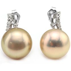 12MM ROUND FRESH WATER PEARLWITH SILVER EARRINGS