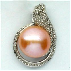 LAVISH ROUND 12MM PEARL PENDANT IN 0.925 SILVER