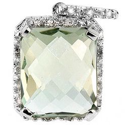 SMASHING 5CT GREEN AMETHYST  0.925 SILVER PENDANT