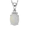 Image 1 : 0.925 SILVER PENDANT - LAB CREATED OPAL WITH CHAIN