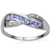 Image 2 : GENUINE TANZANITE & DIAMOND 0.925  SILVER RING