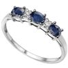 Image 1 : LOVELY SAPPHIRE & DIAMOND 0.925 SILVER RING
