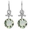 Image 1 : 10MM ROUND GREEN AMETHYST DANGLING GOLD EARRINGS