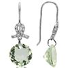 Image 2 : 10MM ROUND GREEN AMETHYST DANGLING GOLD EARRINGS