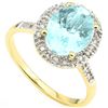 Image 1 : 8X10MM BLUE TOPAZ & DIAMOND ACCENT 10K GOLD RING