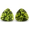 Image 2 : EXQUISITE  2PCS TRILLION TW 1.58CT GREEN PERIDOT LOOSE GEMSTONE