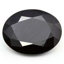 OVAL CUT 3.40 CT GENUINE BLACK SAPPHIRE  GEMSTONE