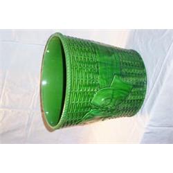 MINTONS GREEN BASKET WEAVE Jardiniere with self coloured ribbon. A.F. C1894. 100 - 150...