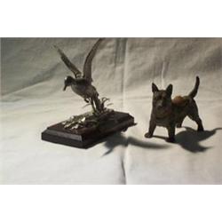DOG PIN CUSHION,painted cold bronze. Early 20th C. 20 - 40...