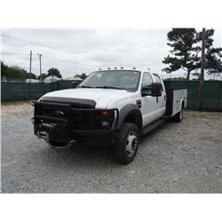 2009 FORD F550 XL 4X4 CREW CAB SERVICE TRUCK, S/N 1FDAW57R09EA51546, 6.4L FORD DIESEL, A/T, P/S, A/C