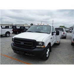 2003 FORD F350 XL SERVICE TRUCK, S/N 1FDWF36P33ED00505, 6.0L DIESEL, A/T, P/S, A/C, SERVICE BODY, PI