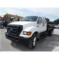 2006 FORD F750 XL S/A CREW CAB FLATBED, S/N 3FRNW75Z76V304854, 6.0L DIESEL, AUTO TRANS, P/S, A/C, 21