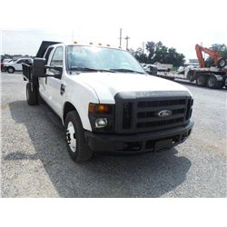 2009 FORD F350 XL CREW CAB FLATBED, S/N 1FDWW36R09EB04709, 6.4L DIESEL, A/T, P/S, A/C, FLATBED BODY,