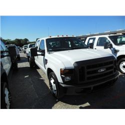 2008 FORD F350 XL CREW CAB FLATBED, S/N 1FDWW36R98EE39806, 6.4L DIESEL, A/T, P/S, A/C, FLATBED BODY,