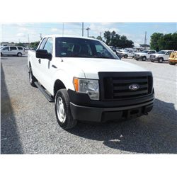 2011 FORD F150 XL 4X4 EXTENDED CAB, S/N 1FTEX1EM3BFB46864, 3.7L V6 GAS, A/T, P/S, A/C, ODOMETER READ