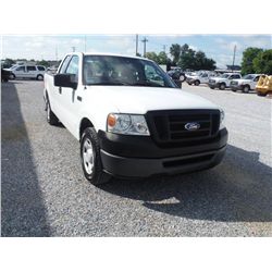2008 FORD F150 XL EXTENDED CAB, S/N 1FTPX12V28FC27577, 5.4L V8 GAS, A/T, P/S, A/C, ODOMETER READING 