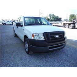 2008 FORD F150 XL EXTENDED CAB, S/N 1FTPX12V98FC27575, 5.4L V8 GAS, A/T, P/S, A/C, ODOMETER READING 