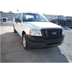 2008 FORD F150 XL EXTENDED CAB, S/N 1FTPX12V98FC22778, 5.4L V8 GAS, A/T, P/S, A/C, ODOMETER READING 