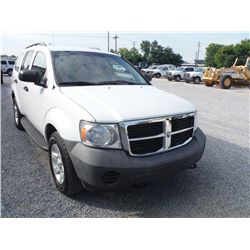2007 DODGE DURANGO 4X4, S/N 1D8HB38P87F570806, 4.7L V8 GAS, A/T, P/S, A/C, ODOMETER READING 56,387 M