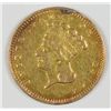 Image 1 : 1857 $1 GOLD XF TYPE 3 EX JEWELRY