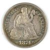 Image 1 : 1874 SEATED LIBERTY DIME WITH ARROWS MS-62
