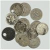 Image 1 : CULL LOT 2 BUST HALF DIMES, 5 SEATED HALF DIMES, 6 3 CENT SILVER