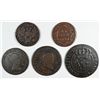 Image 1 : 5 VARIOUS UNATTRIBUTED COPPER 1739 - 1823 G-XF NO DAMAGE