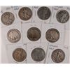 Image 1 : 10 WALKING LIBERTY HALF DOLLARS (16,16-D,17,17-D REV,17-S OBV, 18,18-D,19,19-D,