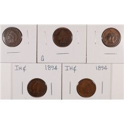 5-1854 INDIAN HEAD CENTS AVG CIRC