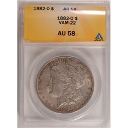 1882-O MORGAN DOLLAR ANACS AU 58