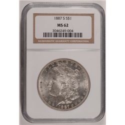 1887 S MORGAN DOLLAR NGC MS 62 NICE