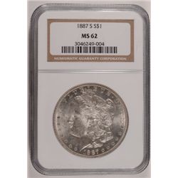 1887 S MORGAN DOLLAR NGC MS 62 NICE