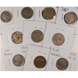 10-1913 T1 BUFFALO NICKELS AVG CIRC