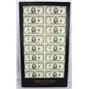 Image 1 : UNCUT SHEET OF 16  1995 $5.00 FEDERAL RESERVE NOTES,  IN  TREASURY BLACK HOLDER