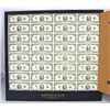 Image 1 : UNCUT SHEET OF 32 1995 $2.00 FEDERAL RESERVE NOTES, IN BLACK TREASURY HOLDER