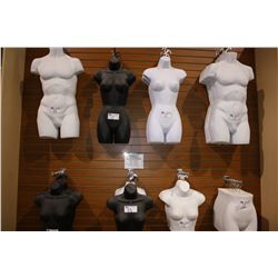 LARGE LOT OF HANGING MANNEQUIN BUSTS