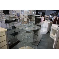 32" ROUND BY 62" TALL GLASS DISPLAY SHELF