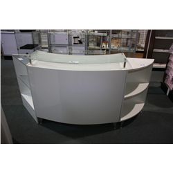 WHITE MELAMINE WITH GLASS DISPLAY 3 PC. RETAIL CASH COUNTER