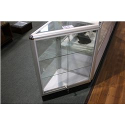 SMALL CORNER GLASS DISPLAY SHOWCASE