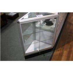 SMALL CORNER GLASS DISPLAY SHOWCASE