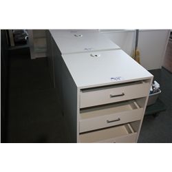 WHITE MELAMINE WITH GLASS DISPLAY 3 PC. COUNTER SUITE