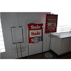 3 CHROME RETAIL SIGN DISPLAYS