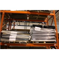 LARGE LOT OF BLACK RETAIL DISPLAY SHELVES AND UPRIGHTS