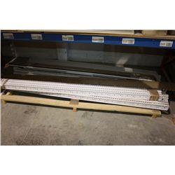 APROX. 16 PALLETS OF WHITE RETAIL DISPLAY SHELVES AND UPRIGHTS