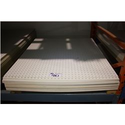LIFT OF PEGBOARD DISPLAY SHEETS
