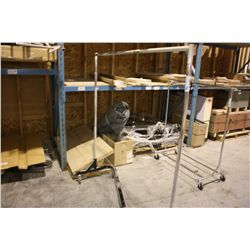 LOT OF CHROME RETAIL CLOTHING RACKS