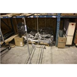 LOT OF CHROME RETAIL CLOTHING RACKS